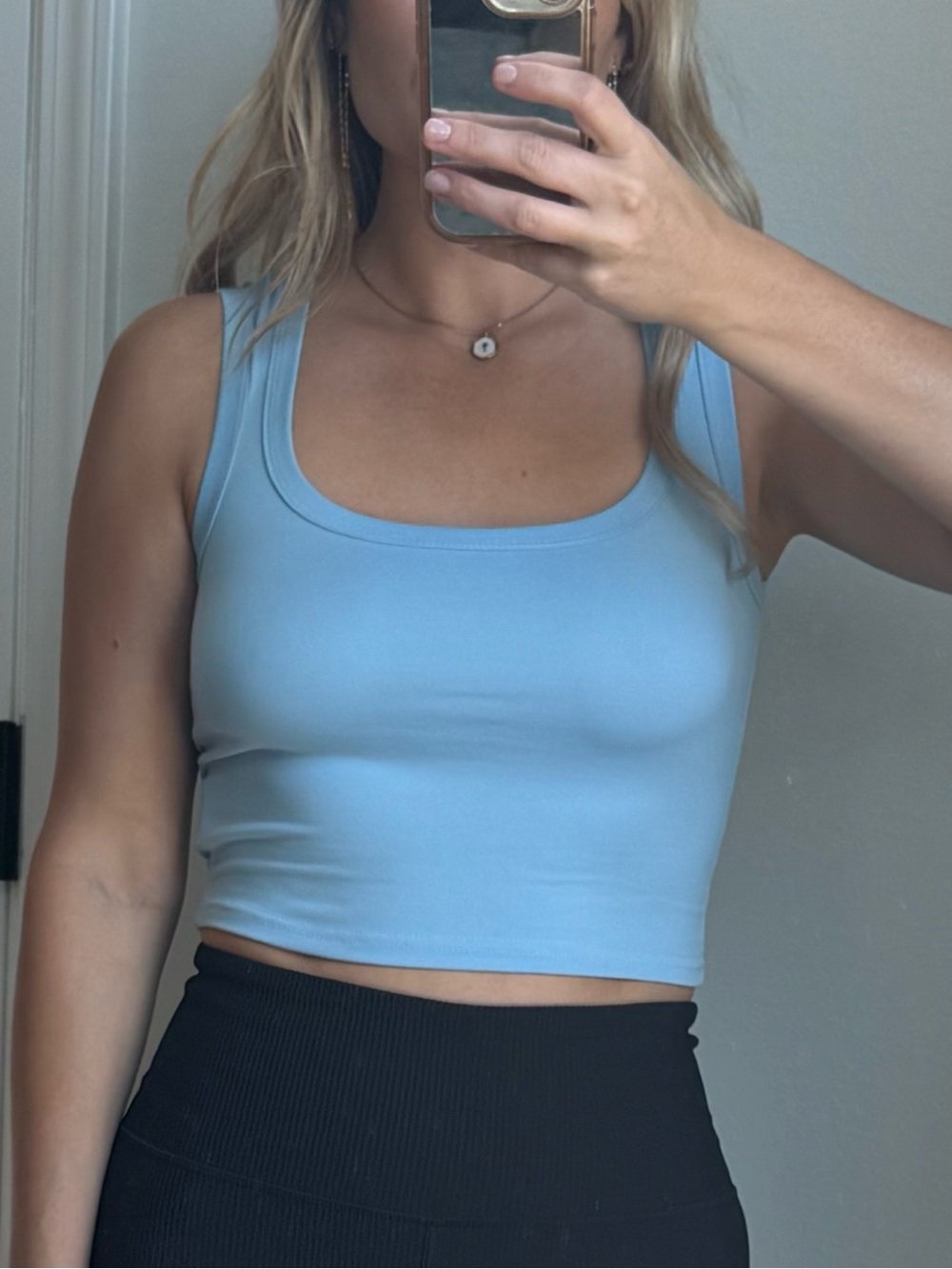 Light Blue Sleeveless Crop Top